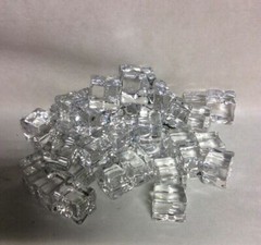 Clear Crystal Like ICE CUBES Decorations 3 /4 & 1inch Cube -100 Pieces Assorted