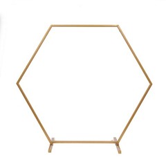 24″ GOLD Geometric Metal Flower FRAME Hexagon Table Arch Centerpiece Party Event