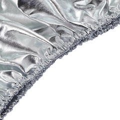5 SILVER Fitted Metallic Spandex Cylinder Display STAND COVER Set Party Events