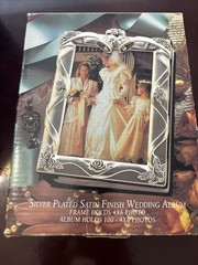 Vintage Godinger Silver Plated Satin Finish Wedding Album Holds 100 /4 X 6 – NEW
