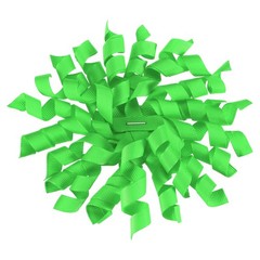 6 Pcs 4 Inch Grosgrain Curly Bows for Gift Wrapping Light Grass Green