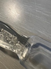 Vintage 9” Cake Or Fruit Knife Clear Decorative glass stars