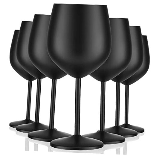 Set Stainless Steel Wine Glasses 1oz Stainless Steel Stem Wine Goblets 8