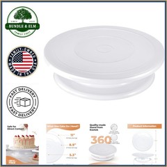 11 Inch Rotating Cake Turntable for Decorating and Display with Smooth Rotation