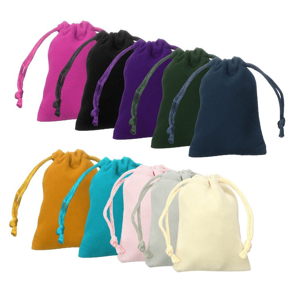 20pcs Velvet Gift Bags 2″ x 2.8″ Drawstring Jewelry Pouches 10 Colors