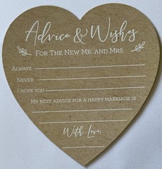 BROWN/WHITE ADVICE & WISHES Die-Cut HEARTS W/Love(12pc) Kate Aspen•Always•Never•