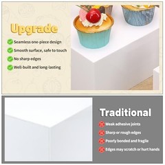 10 Pcs Buffet Food Risers, White Acrylic Dessert Cupcake White-10Pcs(8 Sizes)