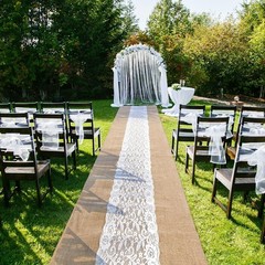 Preboun 3ft x 100 ft Natural Burlap Wedding Runner Aisle Outdoor for Wedding …