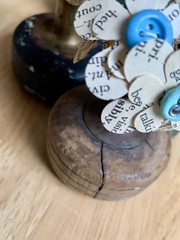 Vintage doorknob flower decorations-hand made-with vintage book pieces-wedding++
