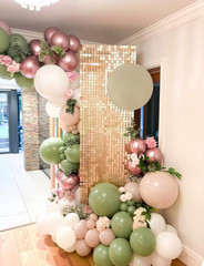 Sage Green and Rose Gold Balloons, 24Pcs 12 Inch Sage Green White Metallic Rose
