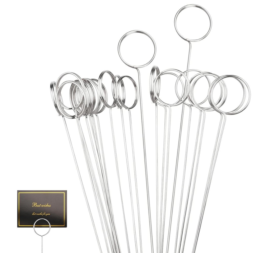 30 Pcs Metal Wire Floral Picks 13 Inch Wire Floral Place Picks, Photo Memo Ho…