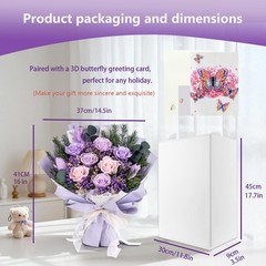 Magic Ants Preserved Roses Real Flowers Last 3 Years No Water Purple and Pink