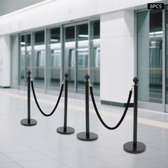 Crowd Control Barriers, Stanchion Posts with Ball Top – Durable Steel Set