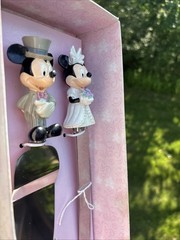 Vintage Disney Store Mickey & Minnie Mouse Wedding Cake Server & Knife Set