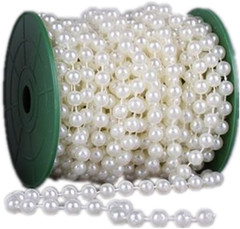 33Feet/10Meter Length Roll Beige Pearl String Party Garland Wedding Centerpieces