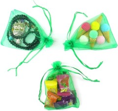 Large 8×12 Green Organza Drawstring Bags – Perfect for Weddings & Crafts
