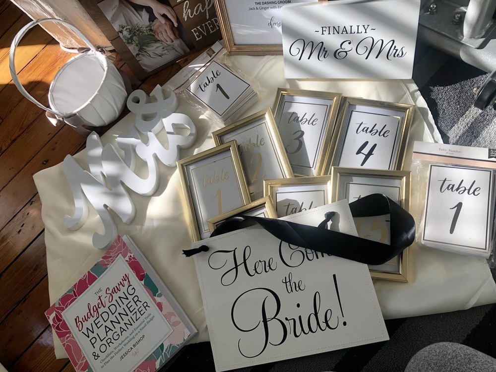 Gold Wedding Table Decorations (Table Numbers, Signage, Tablecloth & more!)