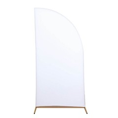 7 ft x 3 ft WHITE Matte Fitted Spandex Half Moon Arch Stand Cover Wedding