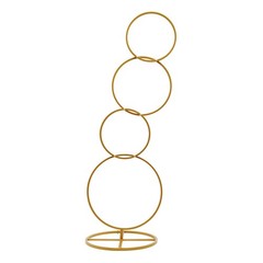 Gold Metal Round Hoop Flower Stand, Detachable Backdrop for Weddings