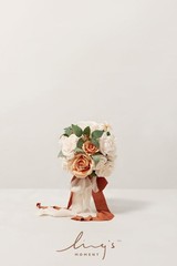 Ling’s Moment Terracotta Bridesmaid Bouquet Set of 4, Burnt Orange Wedding Bo…