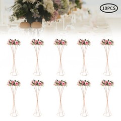 10pcs Flowered Iron Trumpet Vase Elegant Wedding Centerpieces Gold Vases