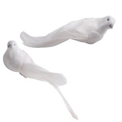 Artificial Doves Bird Garden Indoors 2pcs Decor Feather Lover Ornament