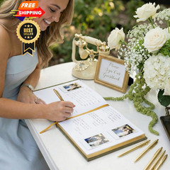 ZICOTO Beautiful Wedding Guest Book for Your Reception – Simply Sage