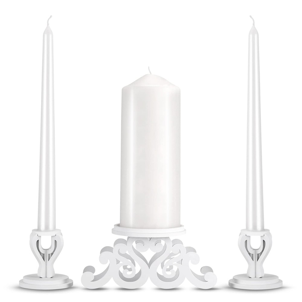 Rozrety Unity Candle Holder – Candles Stand for Wedding Ceremony White