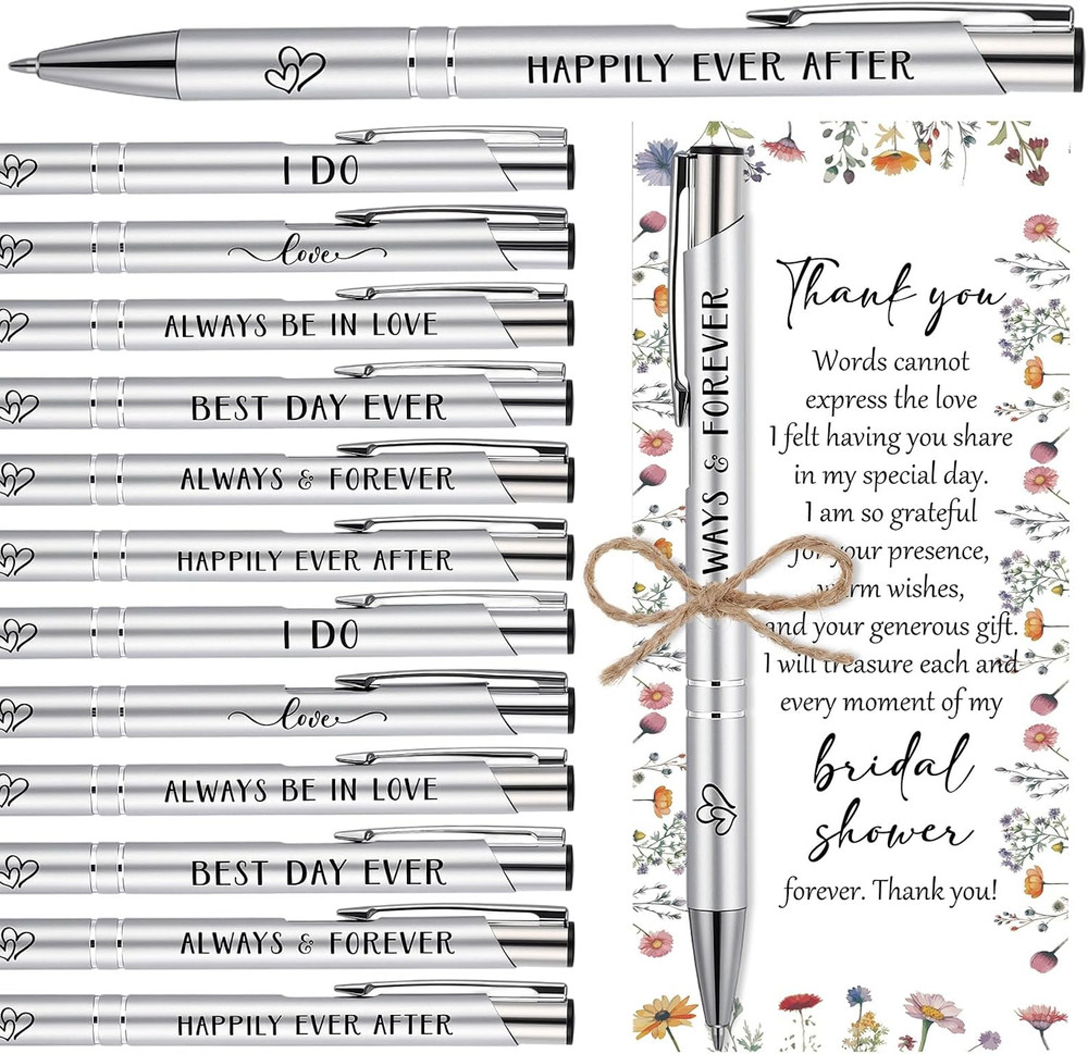 30 Sets Bridal Shower Favors for Guests Wedding Pens Bulk with Thank You Cards B