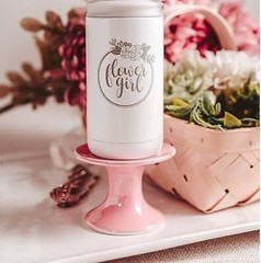 Handmade laser engraved double insulated flower girl 200ml flask NIB hot & cold