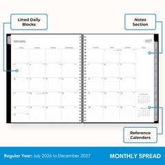 Blue Sky 2027 18 Month Monthly Planner Calendar, July 2026 – December 2027, 8…