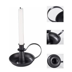 AlsoLife Retro Iron Taper Candle Holder，Black Candlestick Holders Black