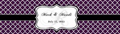 100 Eggplant Pattern Monogram Wedding Water Bottle Labels Engagement Bridal 8″x2