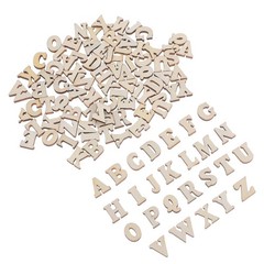 100Pcs Durable Wooden Slice Crafts Beige Wood Letters for Christmas DIY Projects