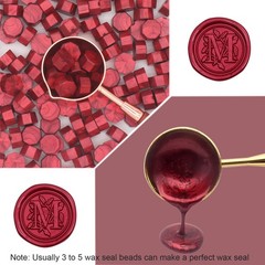 Wine Red Wax Seal Beads 1450pcs (1.1lb), Andotopee Premium Metallic Sealing W…