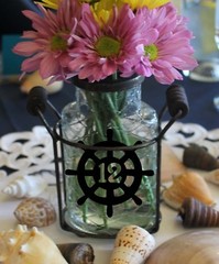 Ship Wheel Beach Wedding Table Numbers 1-10, 15, 20, or 25 Vinyl Sticker Decals