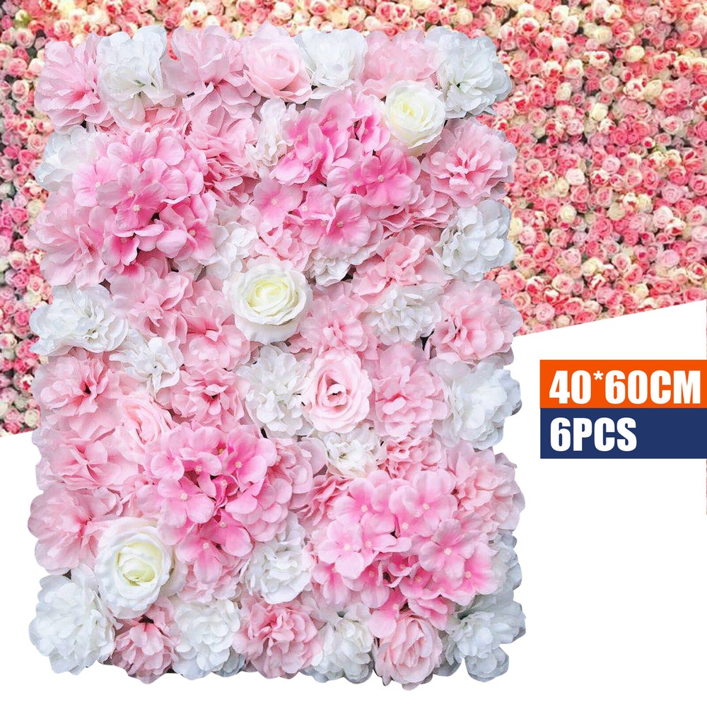 6* Premium Flower Wall Panels Artificial Wedding Decor Party Home Floral Decor