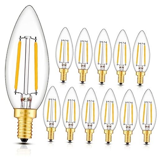 2W 250LM LED Candelabra Bulb 2700K Warm White, 25W Warm White 2700k – 12 Pack