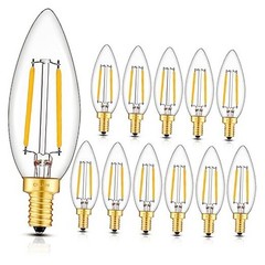 2W 250LM LED Candelabra Bulb 2700K Warm White, 25W Warm White 2700k – 12 Pack
