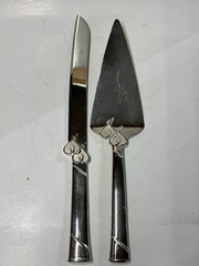 Lenox True Love 2 Piece Dessert Silver Plated Wedding Cake Serving Set