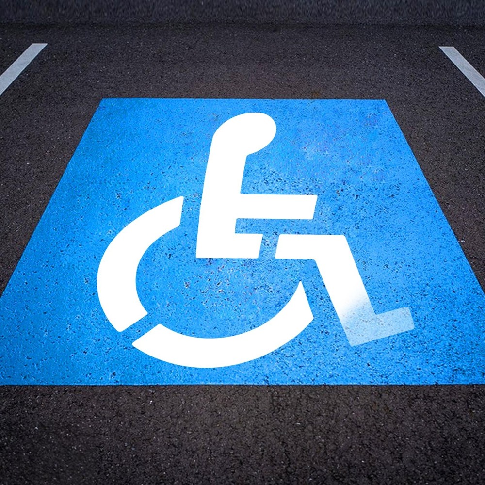 Handicap Parking Stencil, 36″x36″ Reusable Silicone Parking Lot Stencils for …