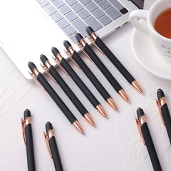 12 PCS 2 in 1 Stylus Ballpoint Pen with Stylus Tip, 1.0 mm Black Ink Metal Pe…