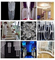 30pcs Style1 Acrylic Crystal Beads Garland Chandelier Hanging Ornaments for W…