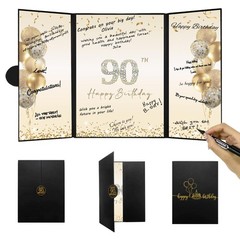 Black Gold 90th Birthday Party Decorations, Happy 90th Birthday Alternative S…