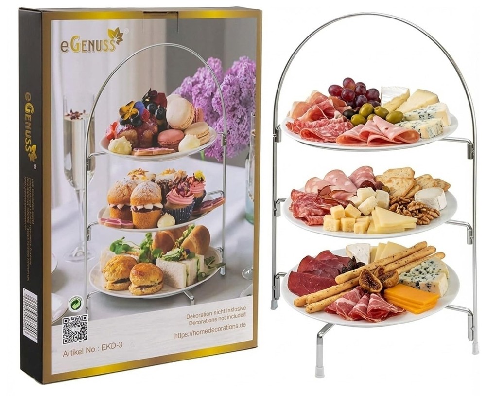 Etagere 3 Tier for Plates 20-28cm – Serving Platter & Plate Etagere Metal -…