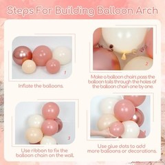 Pink Birthday Decorations for Women with Dusty Pink Nude White Metallic Rose
