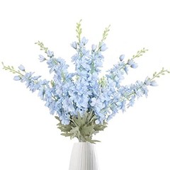 33.5 in Fake Flowers Delphinium Artificial Flowers Silk Flowers 6 Baby Blue