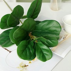 Green 2 Bushes 25″ Artificial Fiddle Leaves Stems Party Decorations Supplies