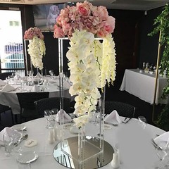 2Pcs Acrylic Flower Stand Column Vase Rack Wedding Centerpieces Tabletop Decor