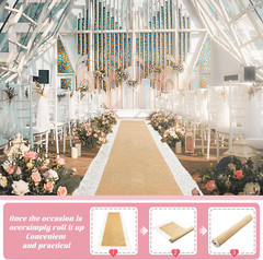 Burlap Aisle Runner for Wedding Ceremony, 36″ X 20Ft Natural Burlap Wedding Aisl